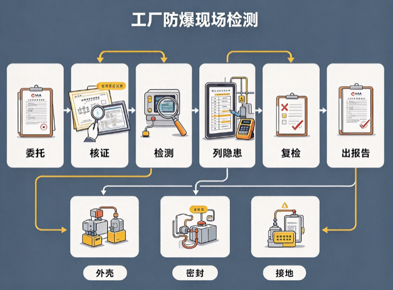 工厂做防爆现场检测，流程是怎么样的